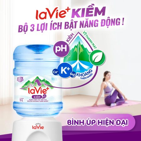 BÌNH NƯỚC LA VIE+ KIỀM 19L (Bình Úp)